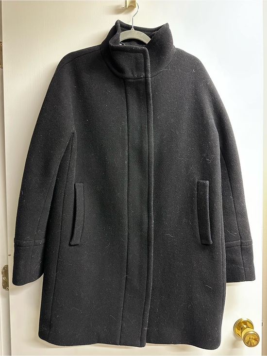 J. Crew Jackets & Blazers - J. Crew Black Wool Pea Coat with Stand Collar